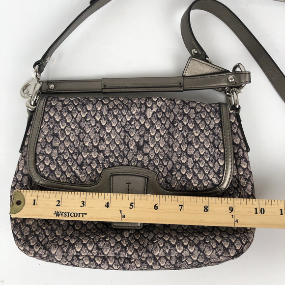 NWOT COACH Taylor Snake Print Flap Gunmetal Trim Crossbody Hand Bag F26036 - Picture 11 of 16